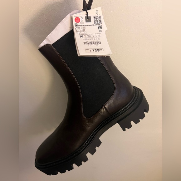 Zara Chocolate Brown Chelsea Boots - Picture 3 of 11